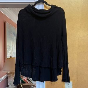 American eagle me to we black long sleeve turtleneck - fringe